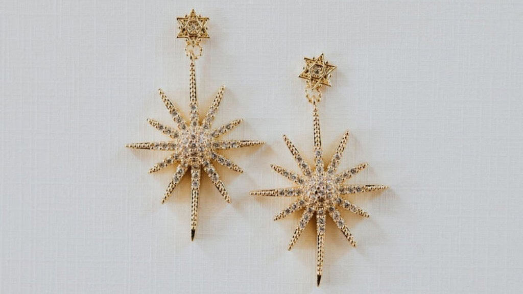 Gold Celestial Bridal Earrings