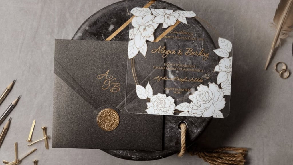 Acrylic Flower Wedding Invitations