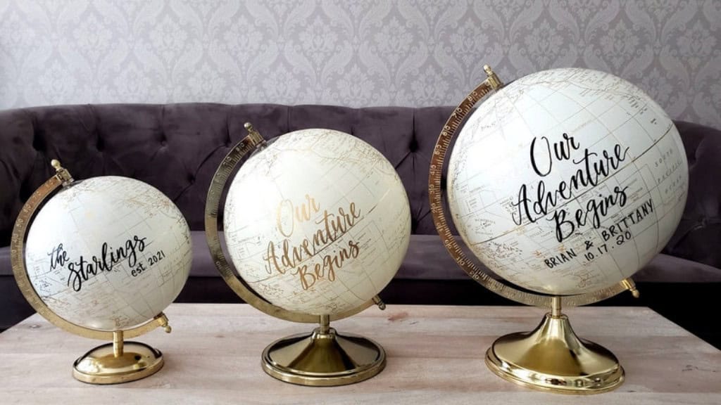 8 Globe Guest Book Alternative for Weddings