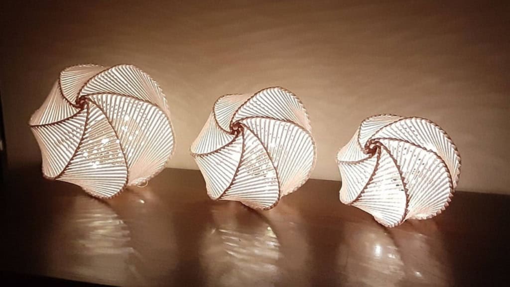Large Handwoven Paper Nightlight