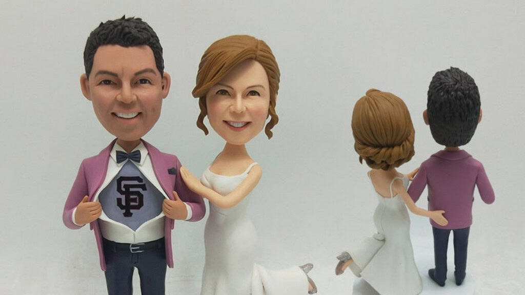 Custom Bobblehead Wedding Cake Topper