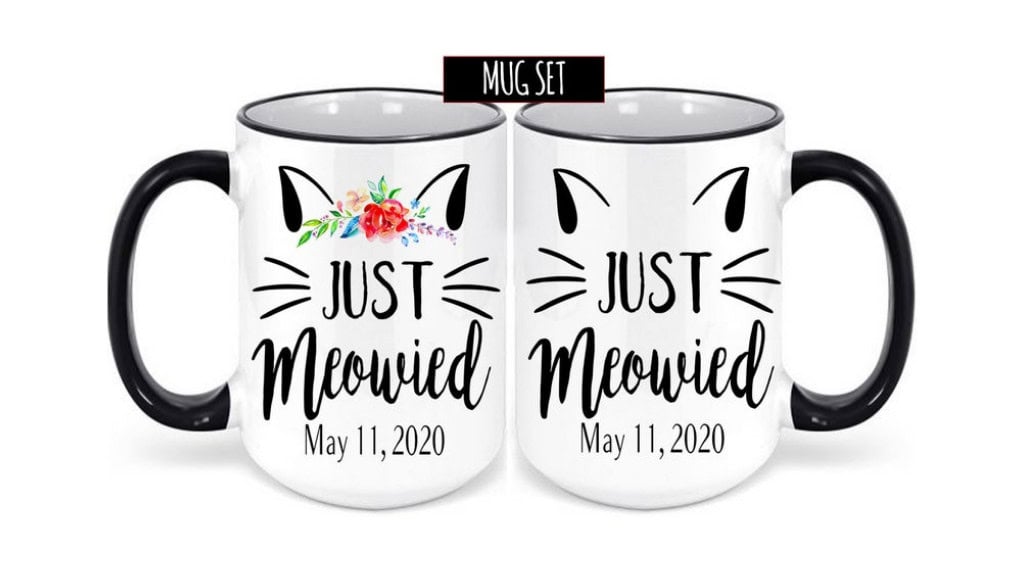 Couples Just Meowied Mug Set