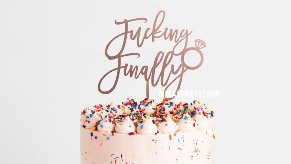 Fucking Finally Maple Cake Topper