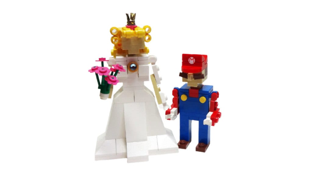 Mario & Peach Wedding Cake Topper