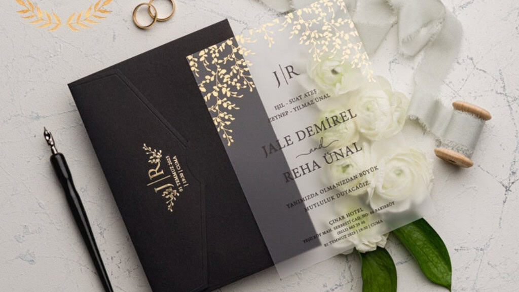 Acrylic Gold Wedding Invitations
