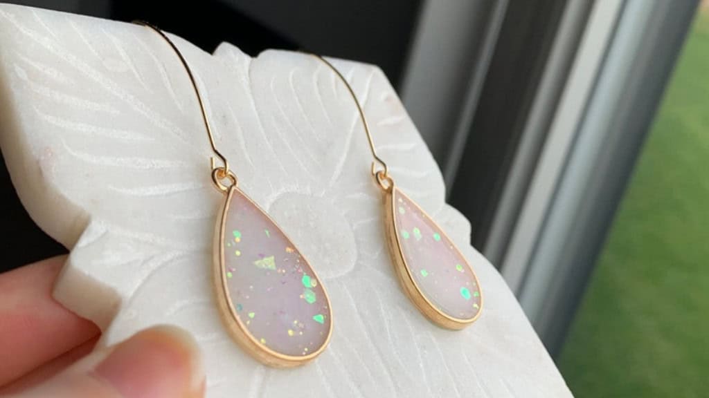 Opal Teardrop Dangle Earrings