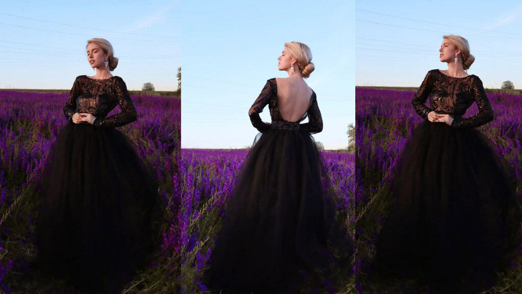 Maxi Black Floral Embroidered Tutu Dress