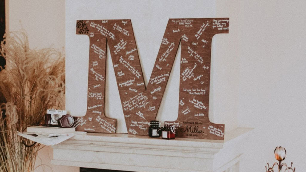 Personalized Initial Wedding Guest Sign