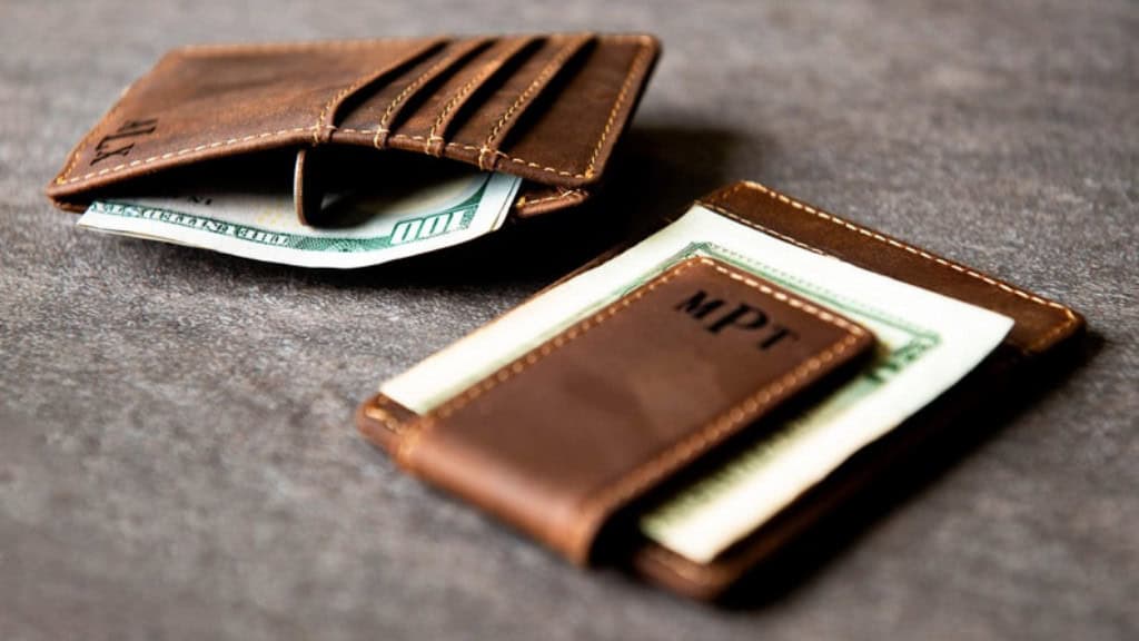 Personalized Full Grain Leather Money Clip