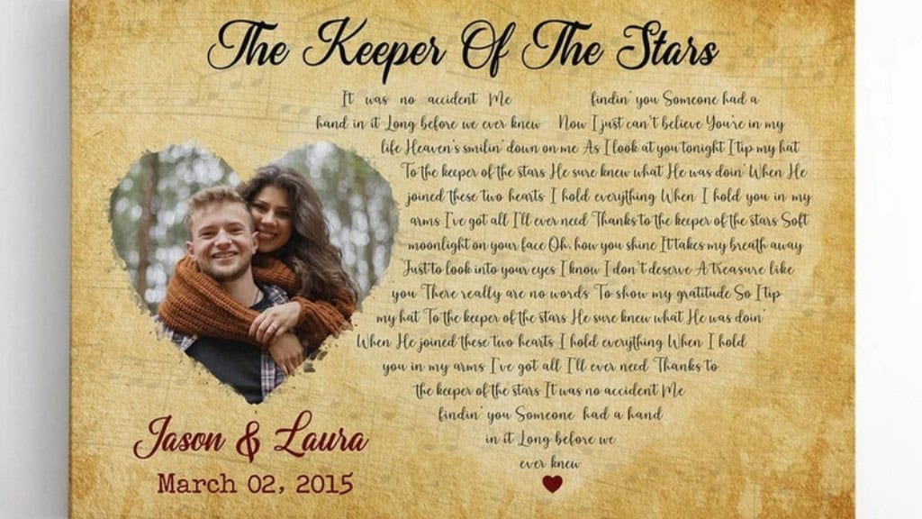 Personalized Wedding Song Lyric Canvas