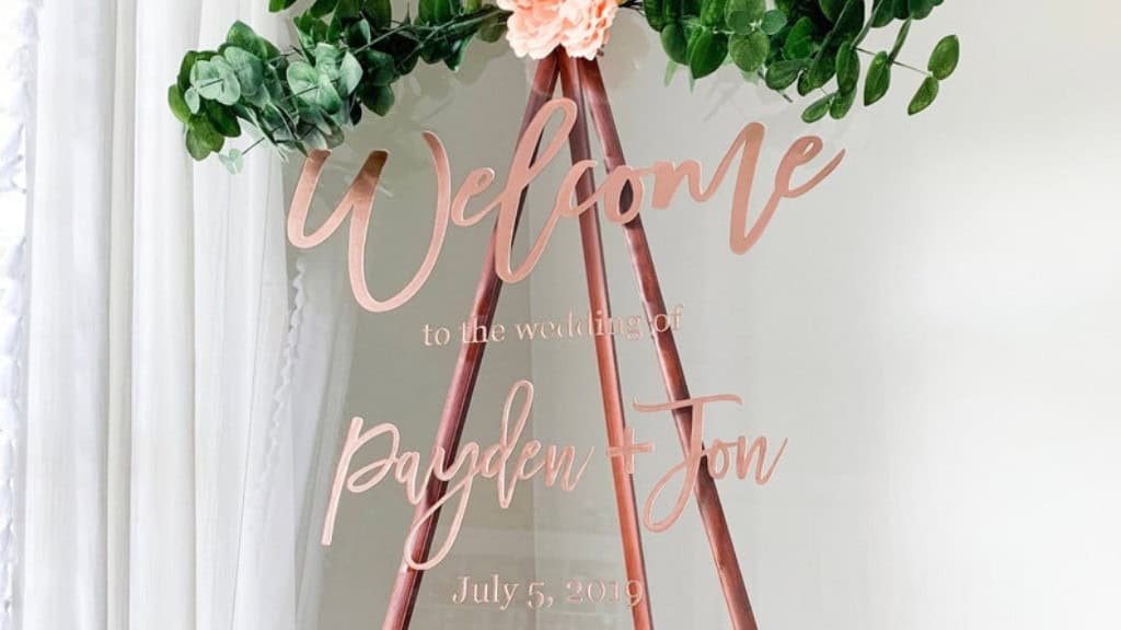 Personalized Rose Gold Wedding Welcome Sign