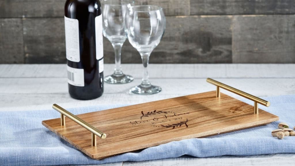 Live Edge Slate Personalized Serving Tray