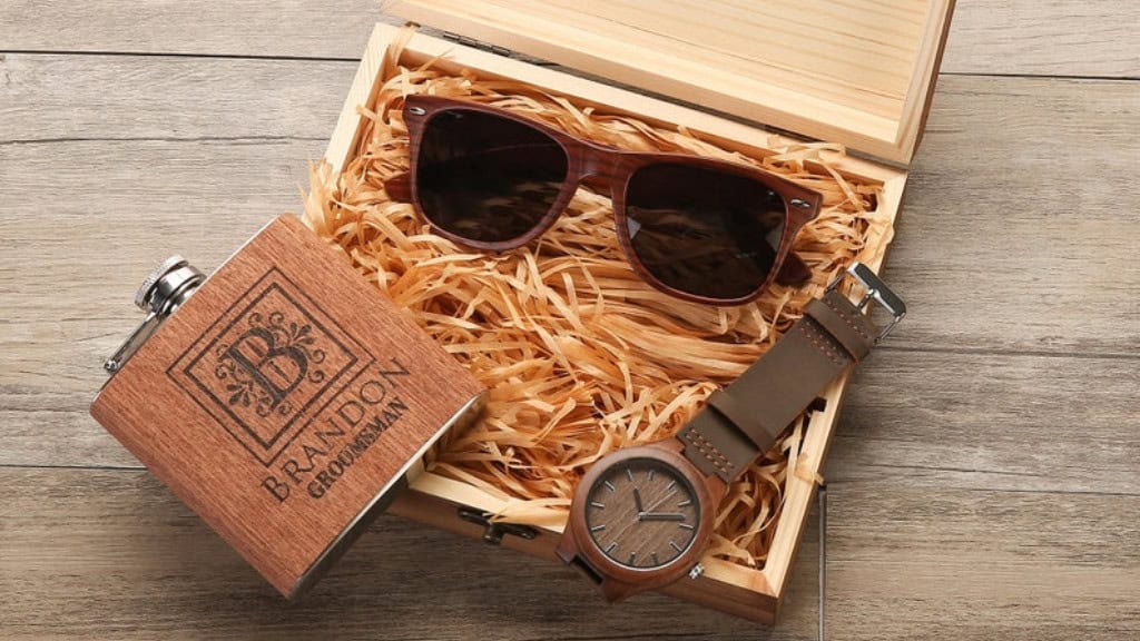 Personalized Wooden Watch and Sunglasses Set