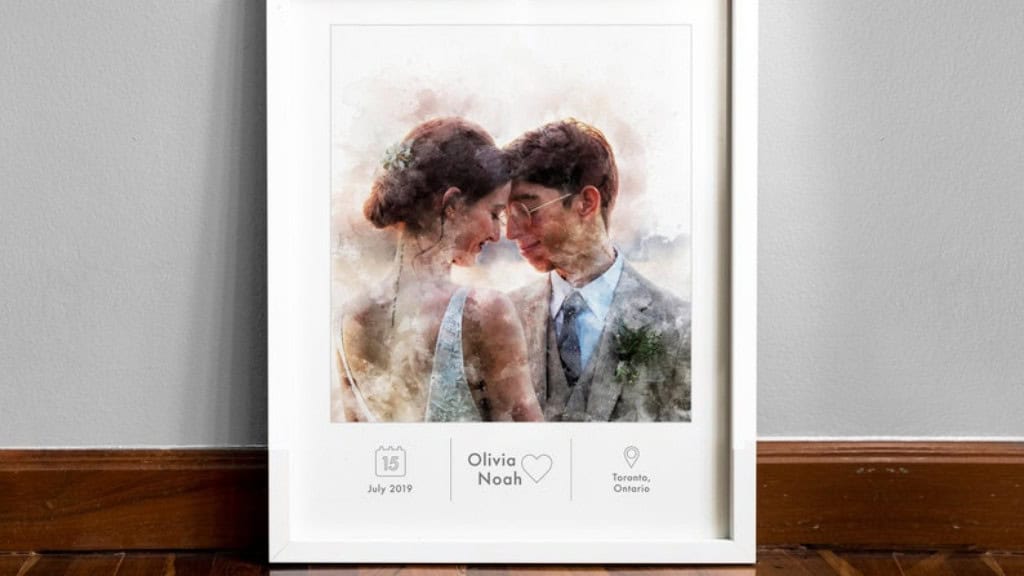 Custom Watercolor Couple Portrait
