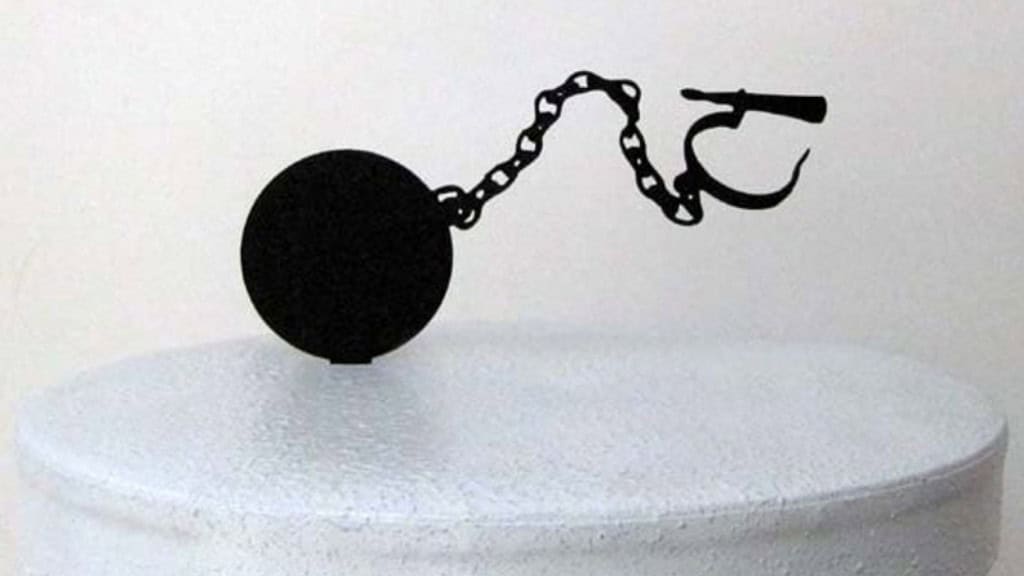 Ball & Chain Wedding Cake Topper