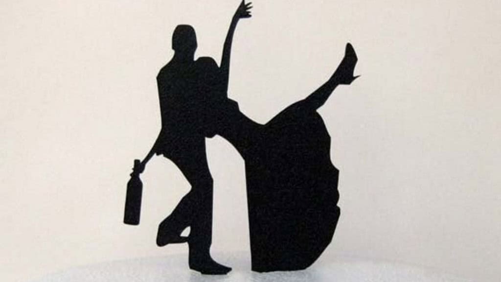 Wedding Cake Topper - Drunk Bride