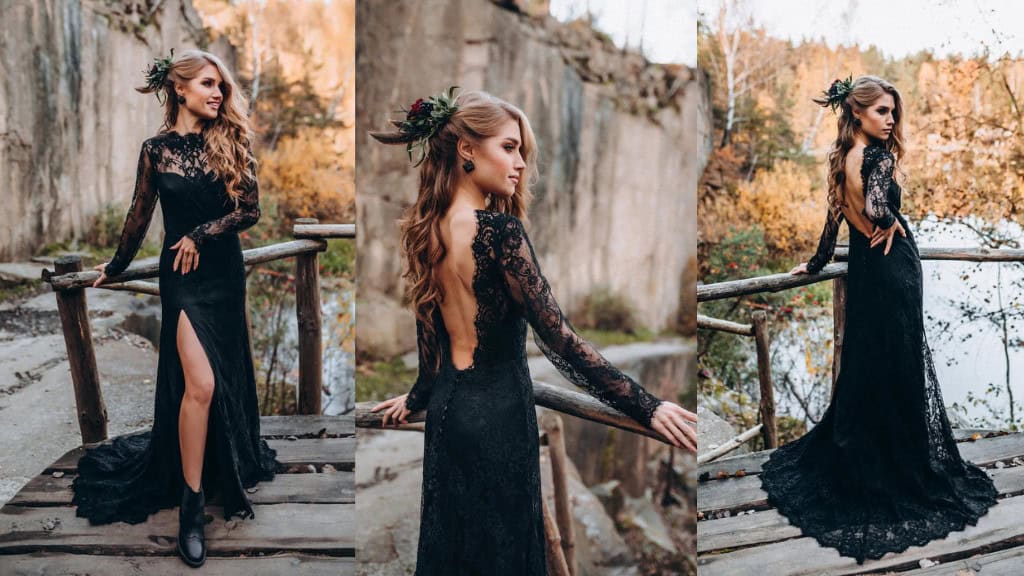 Lace Black Wedding Dress