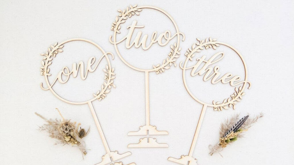Rustic Handmade Wedding Table Numbers