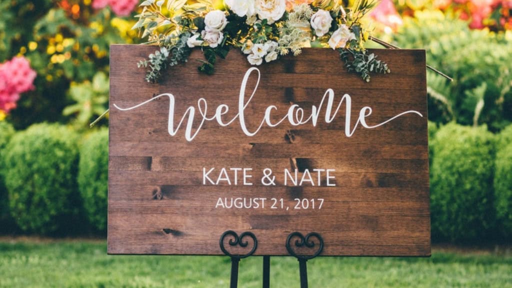 Personalized Wooden Wedding Welcome Sign