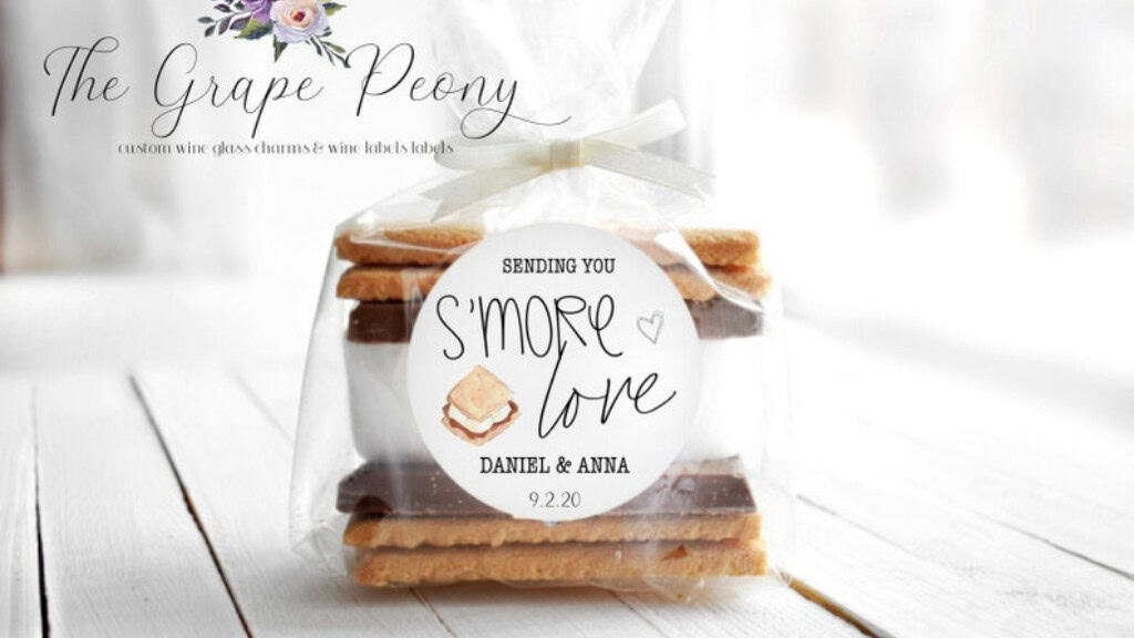 S'more Love Wedding Favor Stickers
