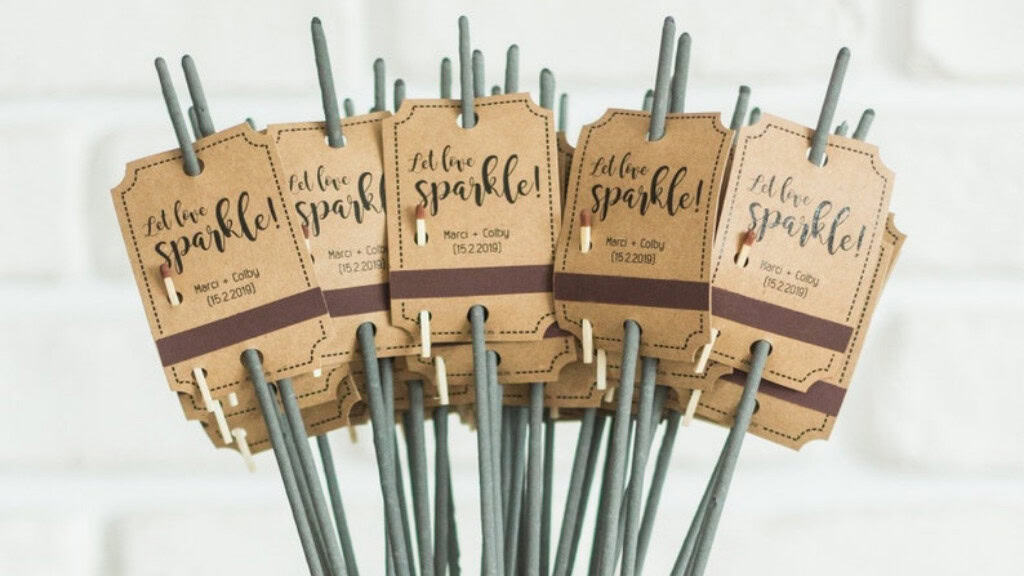 Personalized Sparkler Tags for Wedding Party