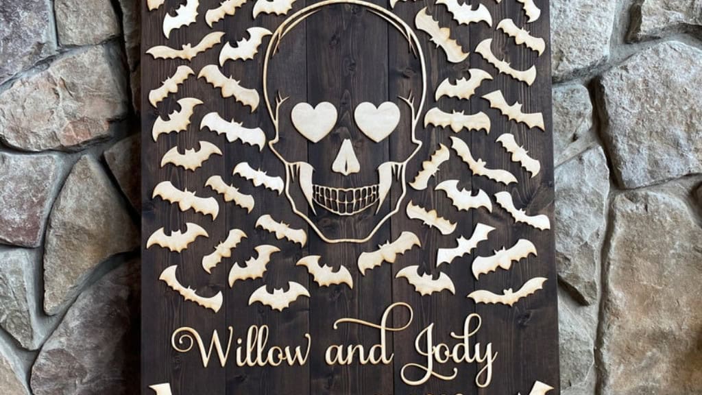 Spooky Espresso 5-Panel Wedding Guestbook