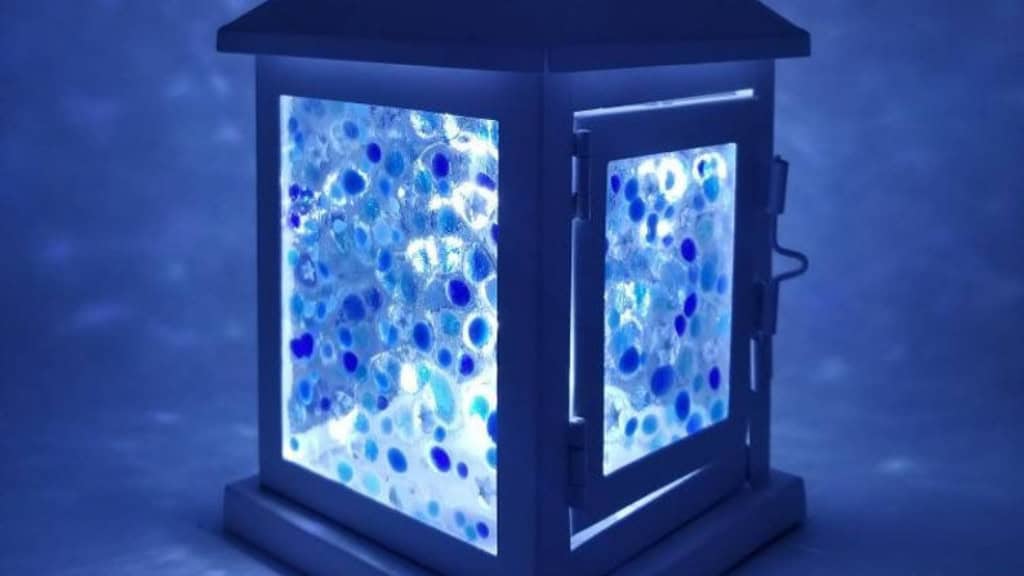 Small Starry Night Fused Glass Lantern