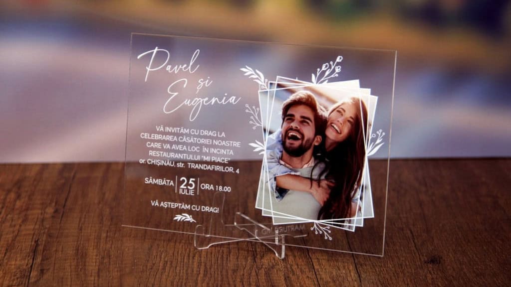 Custom Clear Acrylic Wedding Invitations