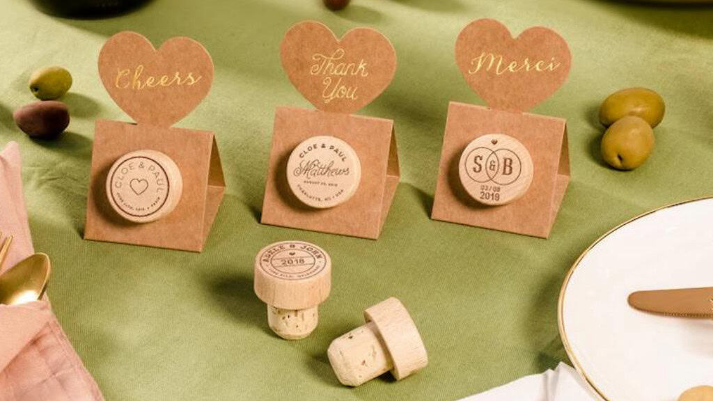 Personalized Wine Cork Wedding Stoppers