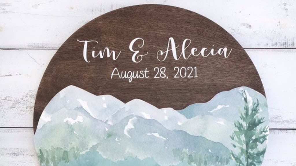 Mountain Wedding Guest Book Sign