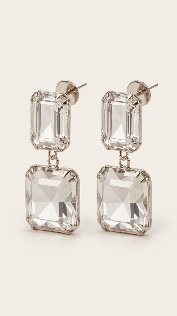 a pair of elegant crystal drop earrings