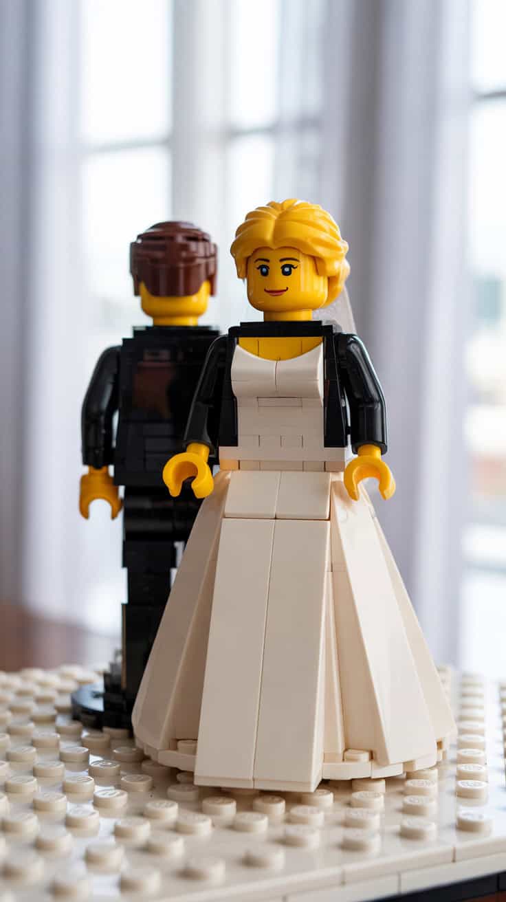 a photograph of a lego bride figure stan t1kizKScRg
