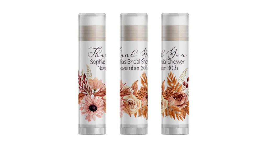 Boho Fall Floral Pampas Grass Lip Balm Favors