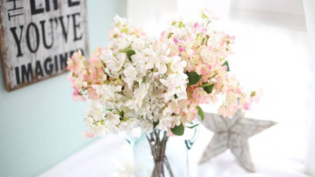 Japanese Sakura Artificial Flowers White/Pink