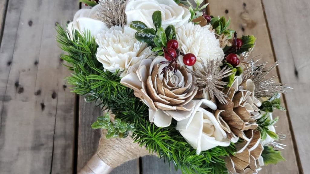Christmas Wood Flower Bouquet