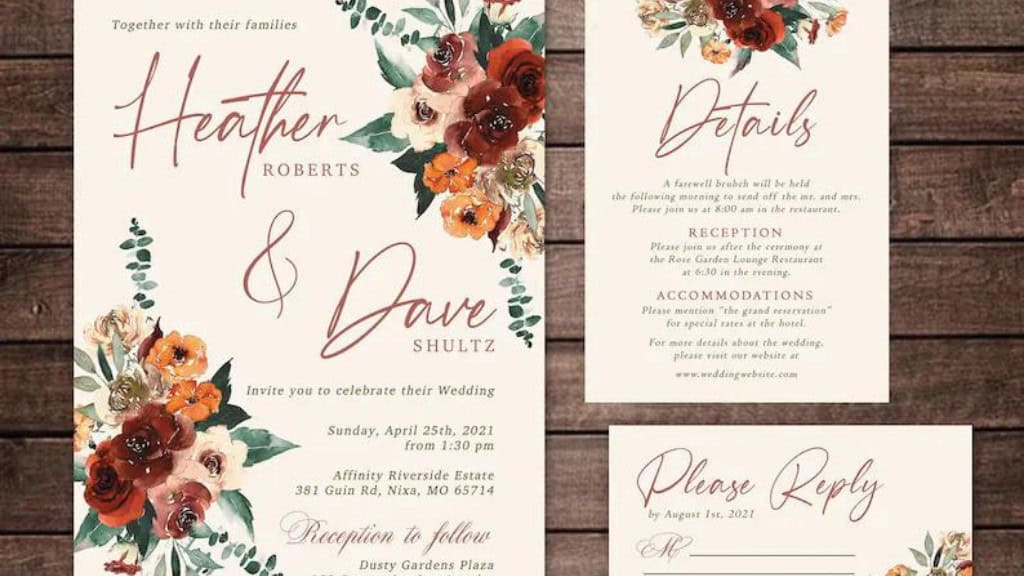 Fall Terracotta Wedding Invitation