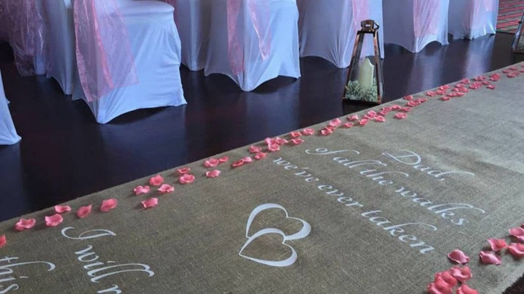 Personalised Hessian Aisle Runner