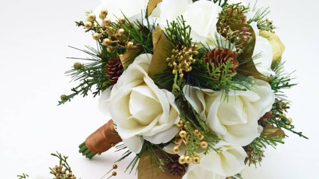 Evergreens Winter Wedding Bridal Bouquet
