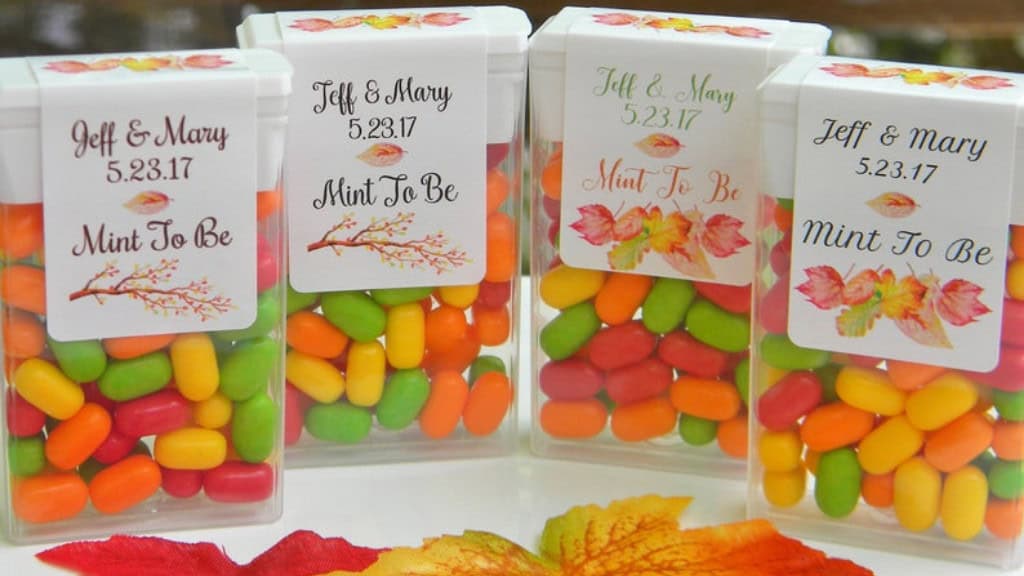 Fall Wedding Personalized Tic Tac Labels