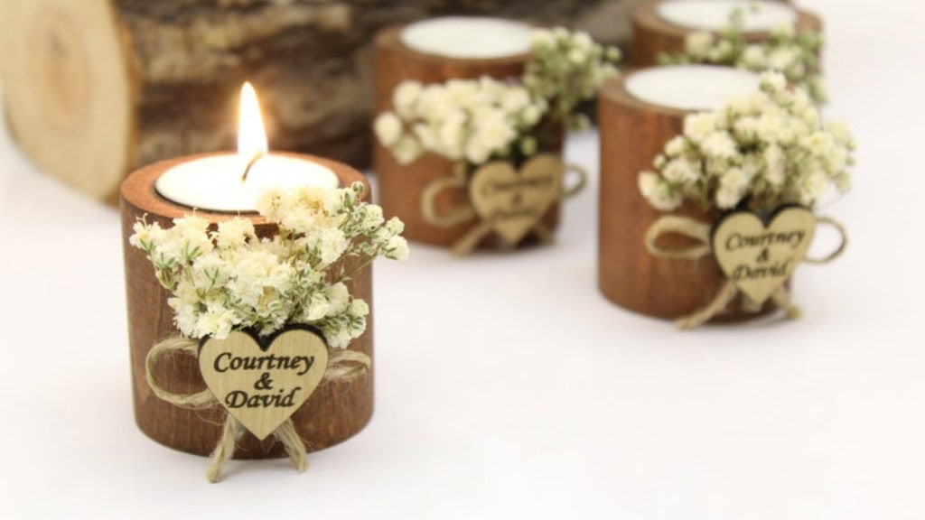 Personalized Wooden Candle Wedding Favor