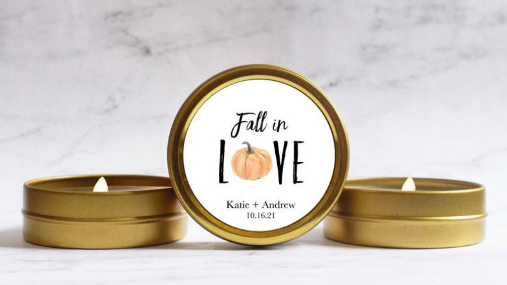 Fall in Love Pumpkin Scented Candle Favors