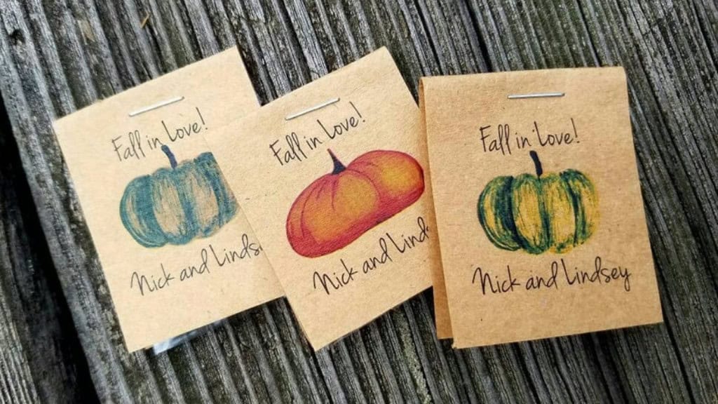 Personalized MINI Pumpkin Flower Seed Favor