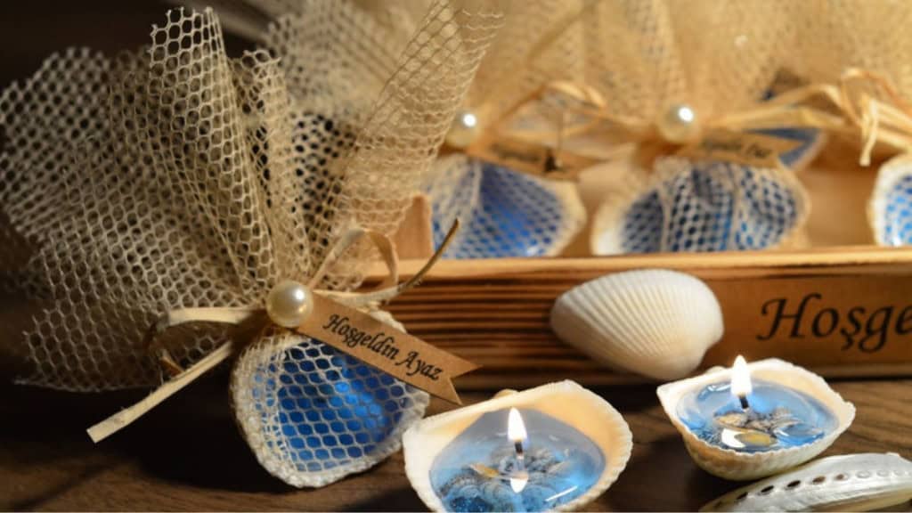 Handmade Sea Shell Candle Wedding Favors