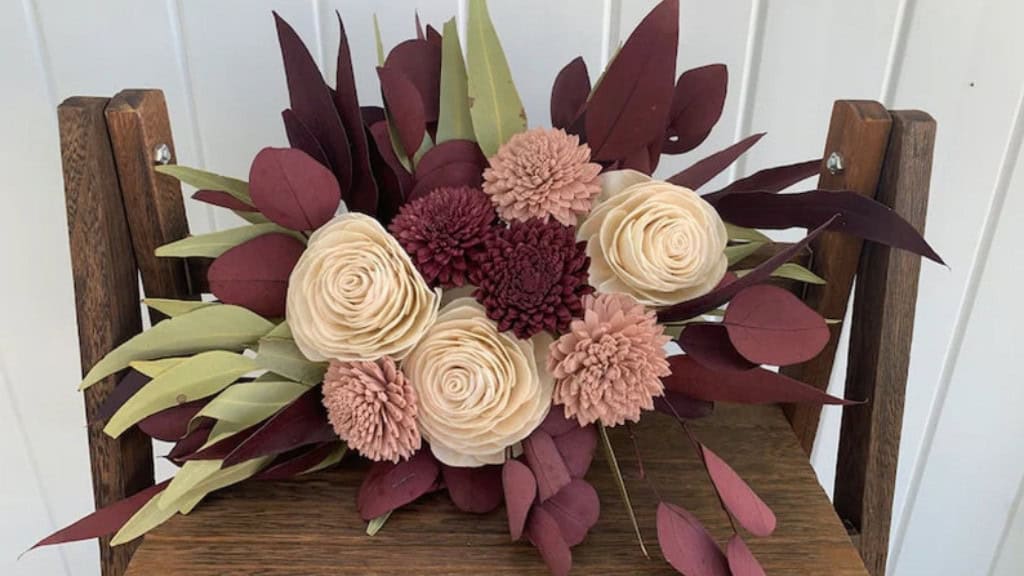 Burgundy Sage Copper Blush Sola Wood Bouquet