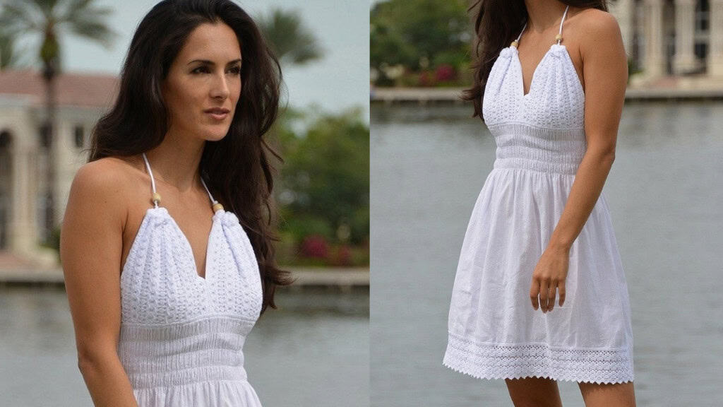Organic Cotton Halter Crochet Dress