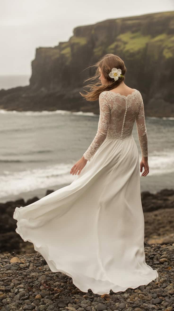 a dramatic windswept fashion photograph