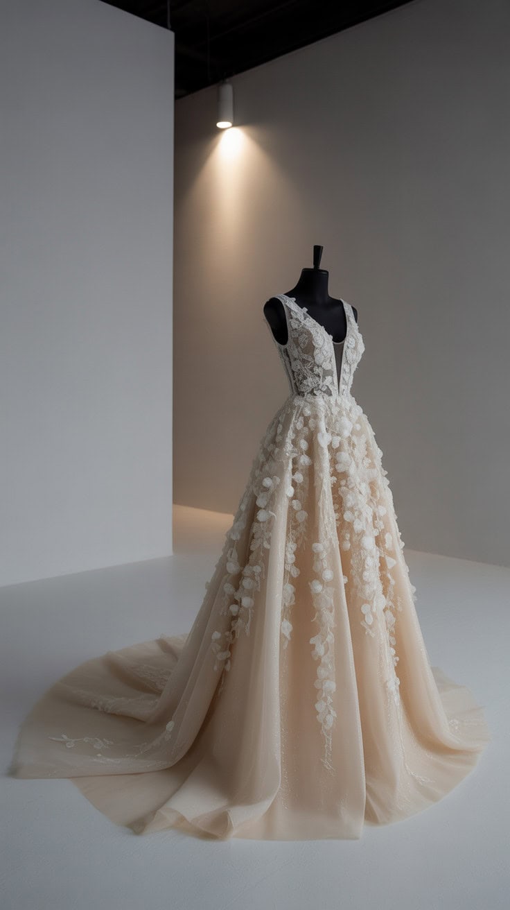 a photograph of a luxurious wedding dres JED2SCPWRLON pFH2 BKoA XD4KkHJZSBGl2t1dg69JgQ 1