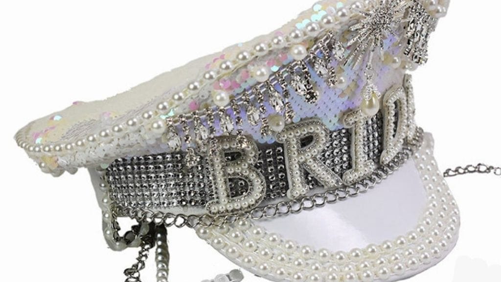 Sparkly Bride Hat with Pearls