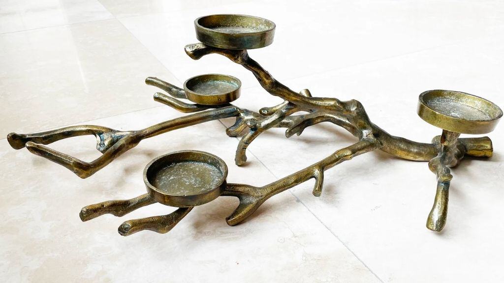 Branch Brass Candleholder and Floral Accessory