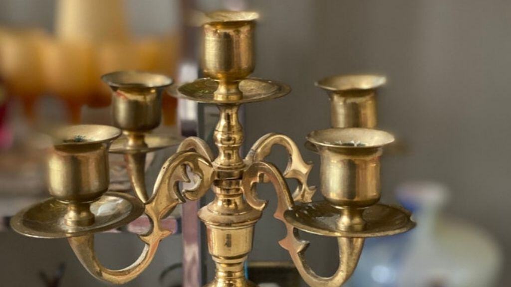 Vintage Brass Candelabra with Removable Arms